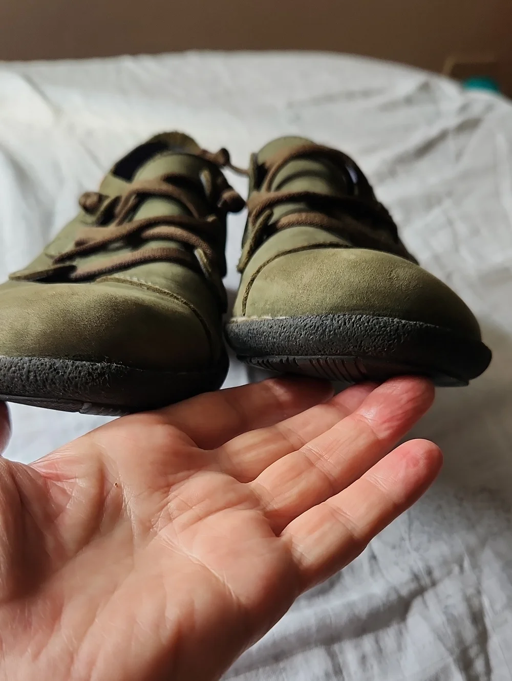 Jungla Elastic Loop Lacing Olive Green Suede Women's Shoes Size 40/9.5